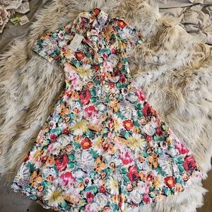 Floral Button-Up Dress